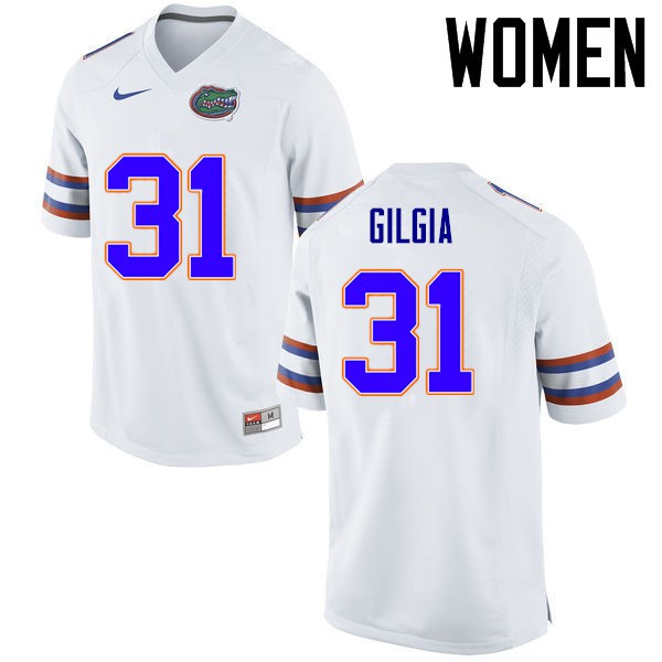 Florida Gators Women #31 Anthony Gigla College Football Jersey White